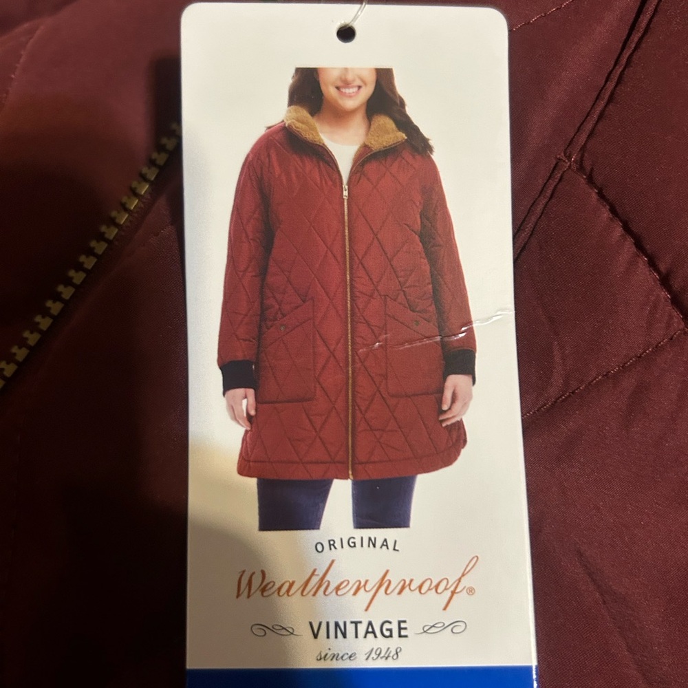 Weatherproof Women’s Jacket Sherpa Lining Maroon Size  M,  NWT